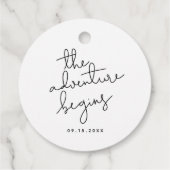 Modern Script Bruiloft Zwart-wit Bedankjes Labels (Achterkant)