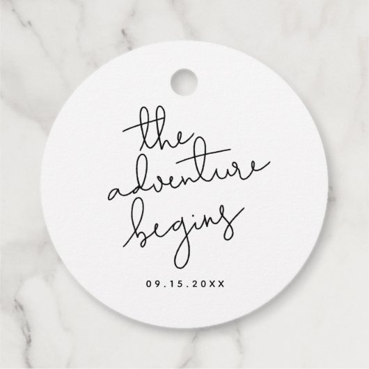 Modern Script Bruiloft Zwart-wit Bedankjes Labels (Achterkant)