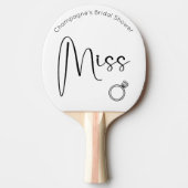 Modern Script Bruiloftsfeest Miss tot Mevrouw Tafeltennisbatje (Voorkant)