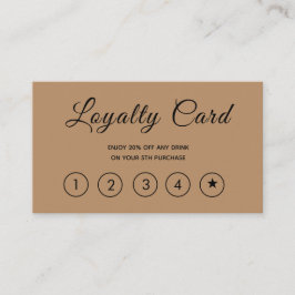 Modern Script Bruin Eenvoudig Klantenkaartje