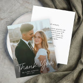 Modern Script Budget Foto Bruiloft Dank u Kaart