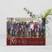 Modern script | Burgundy Holiday-fotokaart Kaart (Staand voorkant)