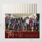 Modern script | Burgundy Holiday-fotokaart Kaart (Voorkant / Achterkant)