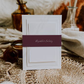Modern Script Burgundy Wedding Uitnodigingen Wikkel