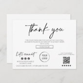 Modern Script Business Dank je kaart (Voorkant / Achterkant)