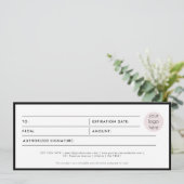 Modern Script Business Gift Certificaat Voucher (Staand voorkant)