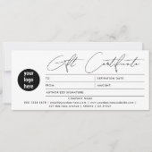Modern Script Business Logo Cadeaubon Wit (Voorkant)
