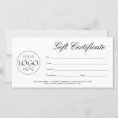 Modern Script Business Logo Cadeaucertificaat (Voorkant)