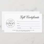 Modern Script Business Logo Cadeaucertificaat (Voorkant / Achterkant)