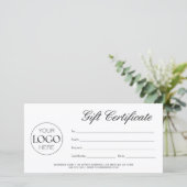 Modern Script Business Logo Cadeaucertificaat (Staand voorkant)