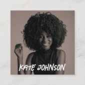 Modern Script Business Logo Fotograaf Foto Vierkante Visitekaartje (Voorkant)