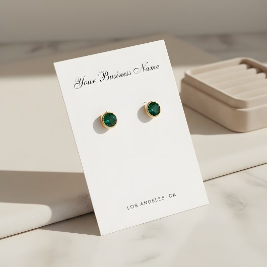 Modern Script Business Name Earring Holder Cards Visitekaartje