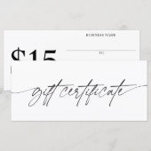 Modern Script Cadeaubon Voer uw bedrag in (Voorkant / Achterkant)