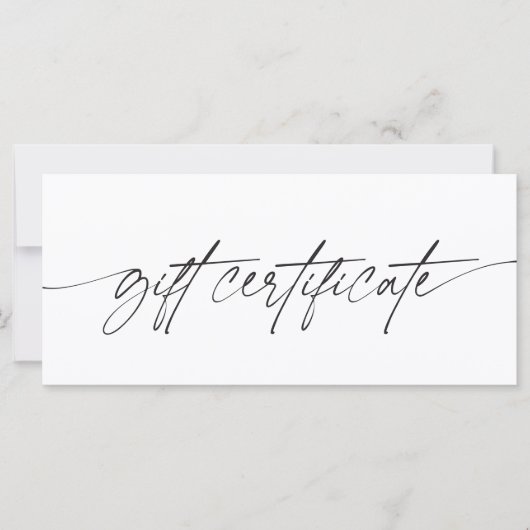 Modern Script Cadeaubon Voer uw bedrag in (Voorkant)