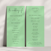 Modern Script Caledon Green Wedding Programma