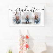 Modern Script Calligraphy Afstuderen Three Photo Spandoek (Insitu)