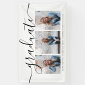 Modern Script Calligraphy Afstuderen Three Photo Spandoek (Verticaal)