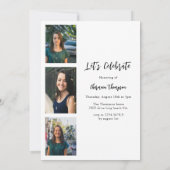 Modern Script Calligraphy Photo Afstuderen Kaart (Achterkant)