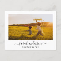 Modern Script Calligraphy Photo Visitekaartje
