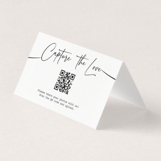 Modern Script Capture The Love QR-code Gevouwen Ka Kaart (Voorkant)