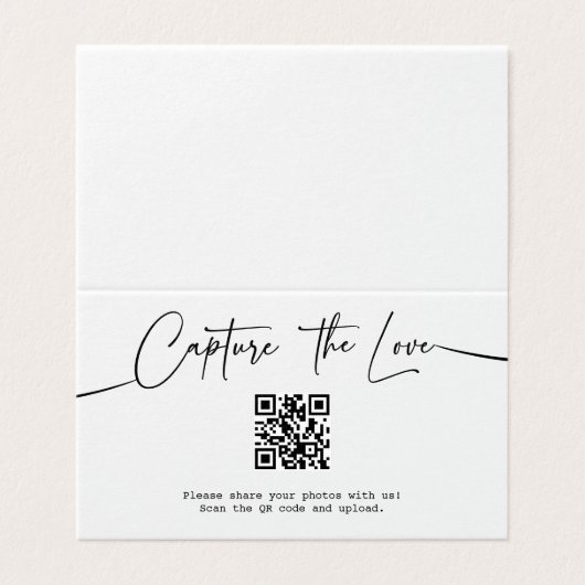 Modern Script Capture The Love QR-code Gevouwen Ka Kaart (Buitenkant ongevouwen)
