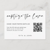 Modern Script Capture The Love QR-code Informatiekaartje (Voorkant)