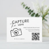 Modern Script Capture The Love QR-code Informatiekaartje (Staand voorkant)