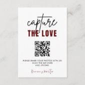Modern Script Capture The Love QR-code Informatiekaartje (Voorkant)