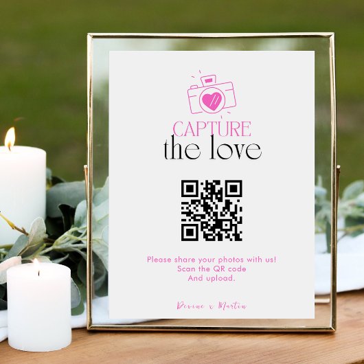 Modern Script Capture The Love QR-code Informatiekaartje