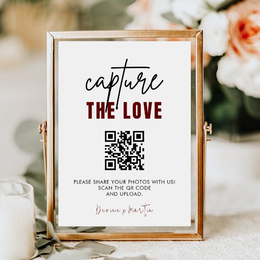 Modern Script Capture The Love QR-code Informatiekaartje