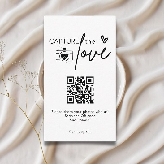Modern Script Capture The Love QR-code  Informatiekaartje