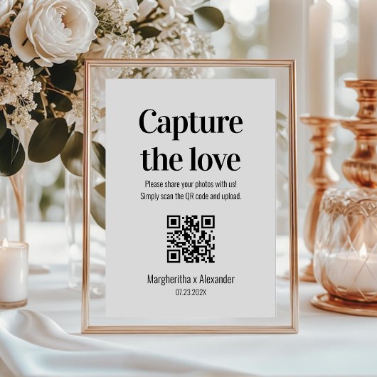 Modern Script Capture The Love QR-code Informatiekaartje