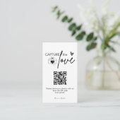 Modern Script Capture The Love QR-code  Informatiekaartje (Staand voorkant)
