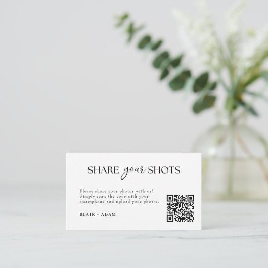 Modern Script Capture The Love QR-code Informatiekaartje (Staand voorkant)