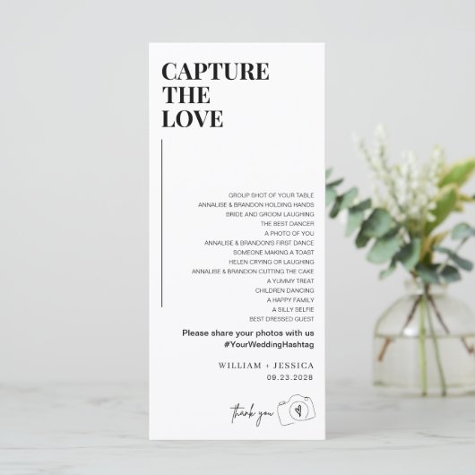Modern Script Capture the Love QR CODE Kaart (Staand voorkant)