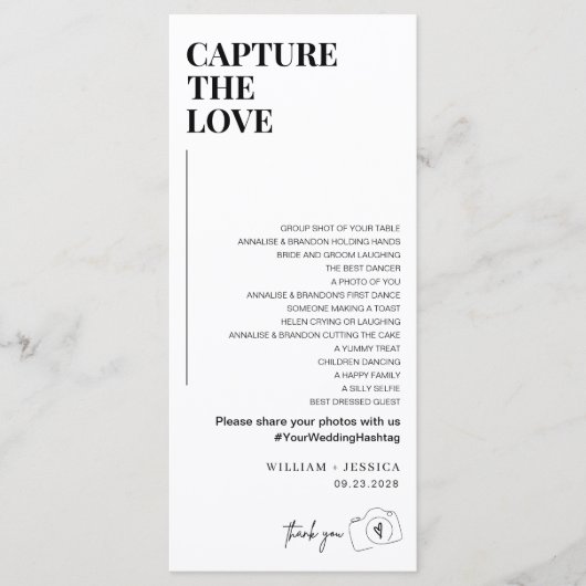 Modern Script Capture the Love QR CODE Kaart (Voorkant)