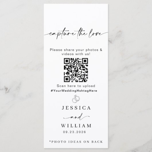 Modern Script Capture the Love QR CODE Kaart (Voorkant)