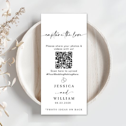 Modern Script Capture the Love QR CODE Kaart