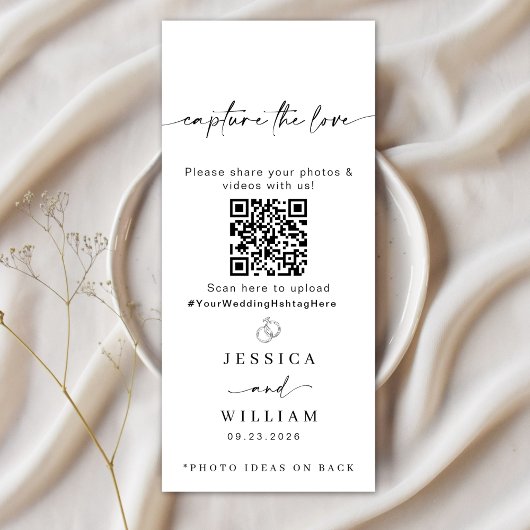 Modern Script Capture the Love QR CODE Kaart