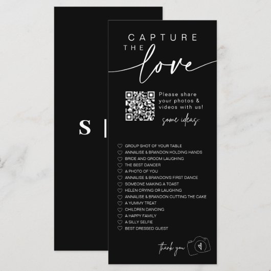 Modern Script Capture the Love QR CODE Kaart (Voorkant / Achterkant)