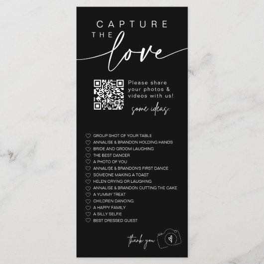 Modern Script Capture the Love QR CODE Kaart (Voorkant)