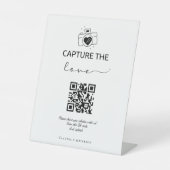 Modern Script Capture The Love QR-code Reclamebord Met Voetstuk (Voorkant)