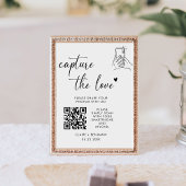 Modern Script Capture The Love QR-code Reclamebord Met Voetstuk