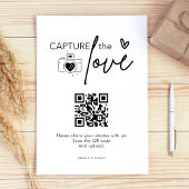 Modern Script Capture The Love QR-code Reclamebord Met Voetstuk