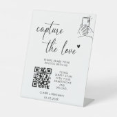 Modern Script Capture The Love QR-code Reclamebord Met Voetstuk (Voorkant)