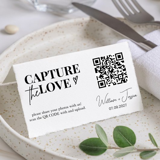 Modern Script Capture The Love QR-codekaart Kaart