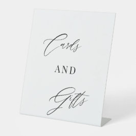 Modern Script | Cards & Gifts Wedding Tabletop Reclamebord Met Voetstuk