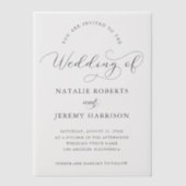 Modern Script Casual Wedding Vellum Uitnodigingen (Voorkant)