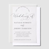 Modern Script Casual Wedding Vellum Uitnodigingen (Offset)