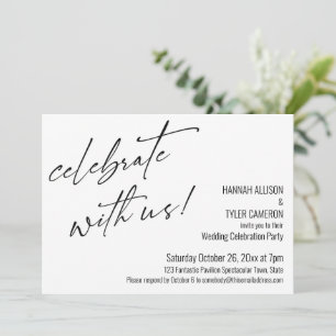 Modern Script Celebrate met US Wedding Reception Kaart